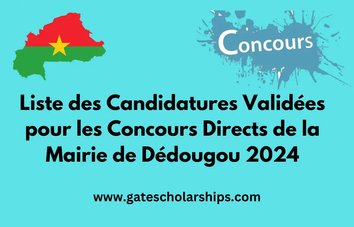 Liste des Candidatures Validées pour les Concours Directs de la Mairie de Dédougou 2024